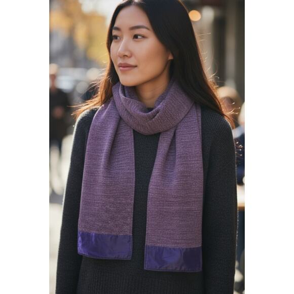 Vintage Toucan Collection NY 100% Purple Rayon Velvet Long Scarf - Picture 7 of 8